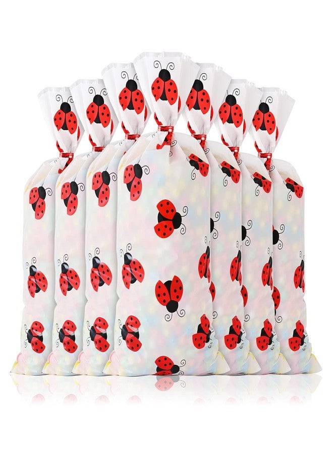 Lecpeting 100 Pcs Ladybug Treat Bags Ladybug Cellophane Candy Bags Ladybug Party Favor with Twist Ties for Theme Birthday Party Supplies - Image 4